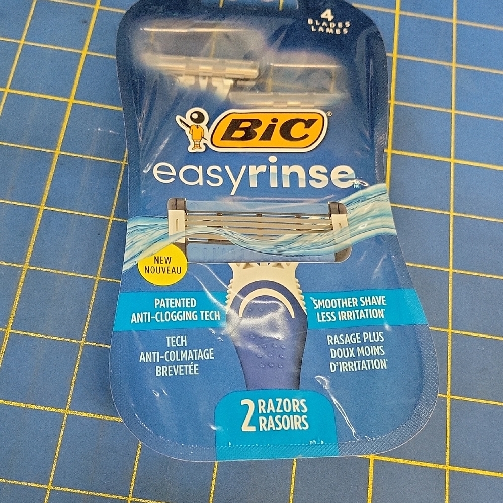 BIC EasyRinse Blue Razors 2 Per New Package
